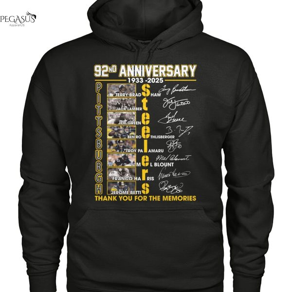 Pittsburgh Steelers 92nd Anniversary 1933-2025 Signature Thank You For The Memories Unisex T-Shirt