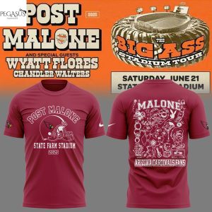 Post Malone x Arizona Cardinals State Farm Stadium 2025 3D T-Shirt