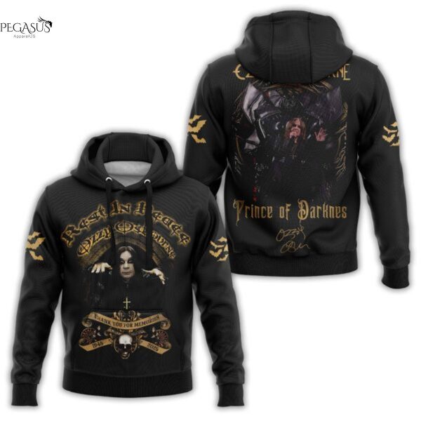 Rest In Peace Ozzy Osbourne Prince Of Darkness Signature Hoodie