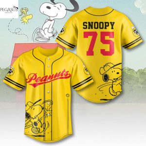 Snoopy Happiness Is 75 Years Of Peanuts Baseball Jersey