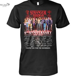 Stranger Things 9th Anniversary 2016-2025 Signature Thank You For The Memories Unisex T-Shirt