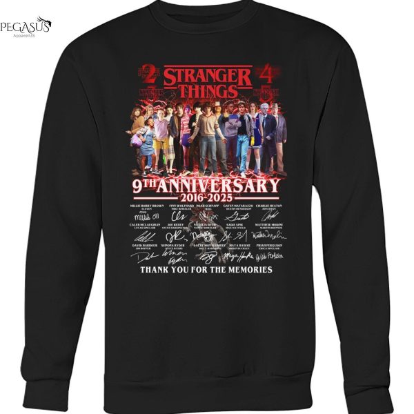 Stranger Things 9th Anniversary 2016-2025 Signature Thank You For The Memories Unisex T-Shirt