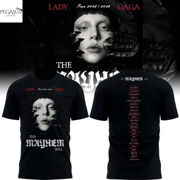 The Mayhem Ball Tour 2025-2026 Lady Gaga 3D T-Shirt
