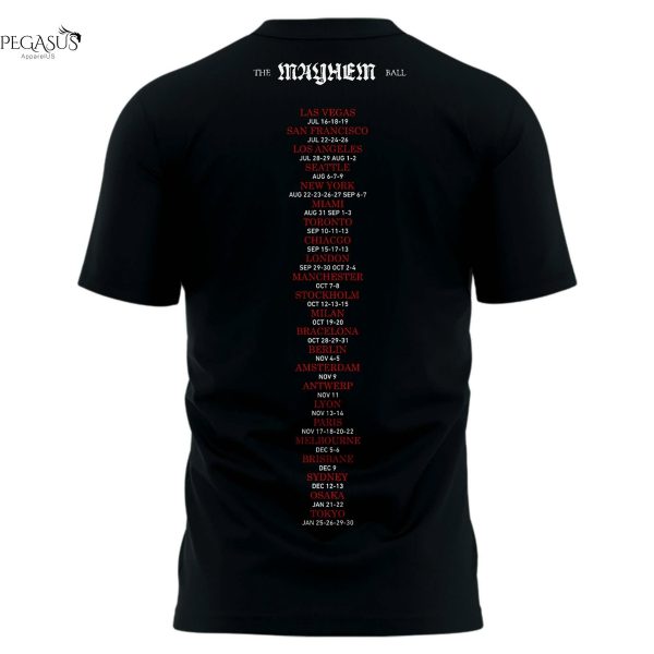 The Mayhem Ball Tour 2025-2026 Lady Gaga 3D T-Shirt