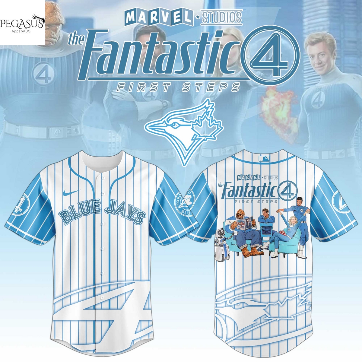 Toronto Blue Jays x The Fantastic Four Baseball Jersey Toronto Blue Jays x The Fantastic Four Baseball Jersey