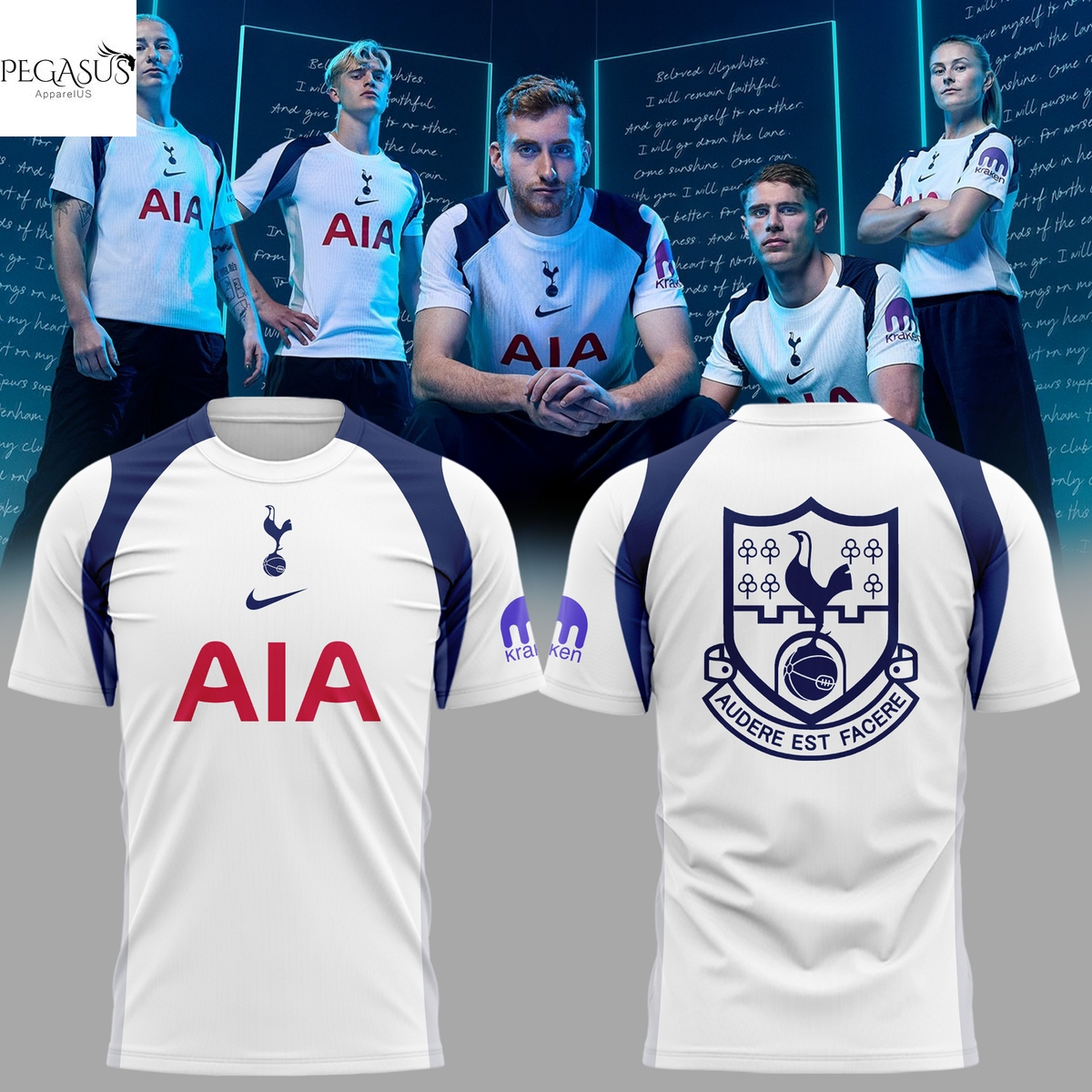 Tottenham Hotspur Audere Est Facere 3D T-Shirt Tottenham Hotspur Audere Est Facere 3D T-Shirt