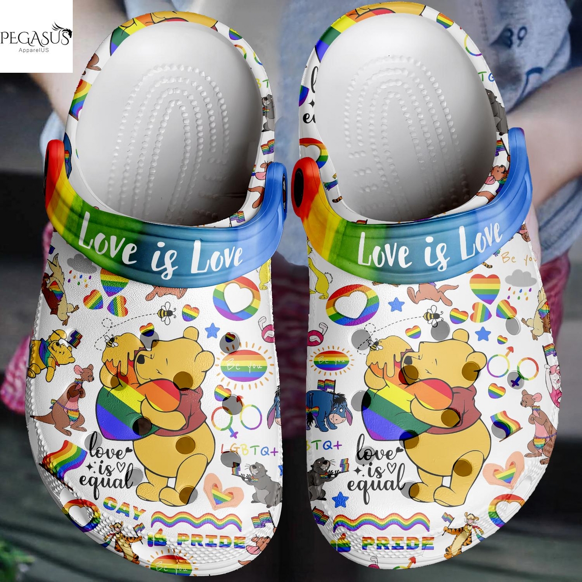 Winnie The Pooh x Pride Month Love Is Qual Crocs Winnie The Pooh x Pride Month Love Is Qual Crocs
