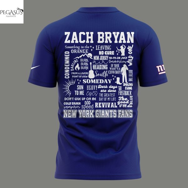Zach Bryan x New York Giants Kings Of Leon 2025 3D T-Shirt
