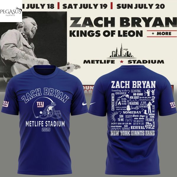 Zach Bryan x New York Giants Kings Of Leon 3D T-Shirt