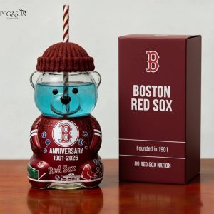 Boston Red Sox Bear Glass Cup