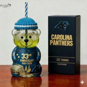 Carolina Panthers 33rd Anniversary 2026 Bear Glass Cup