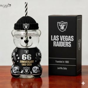 Las Vegas Raiders 1960-2025 Bear Glass Cup