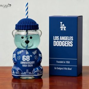 Los Angeles Dodgers 1958-2026 Bear Glass Cup