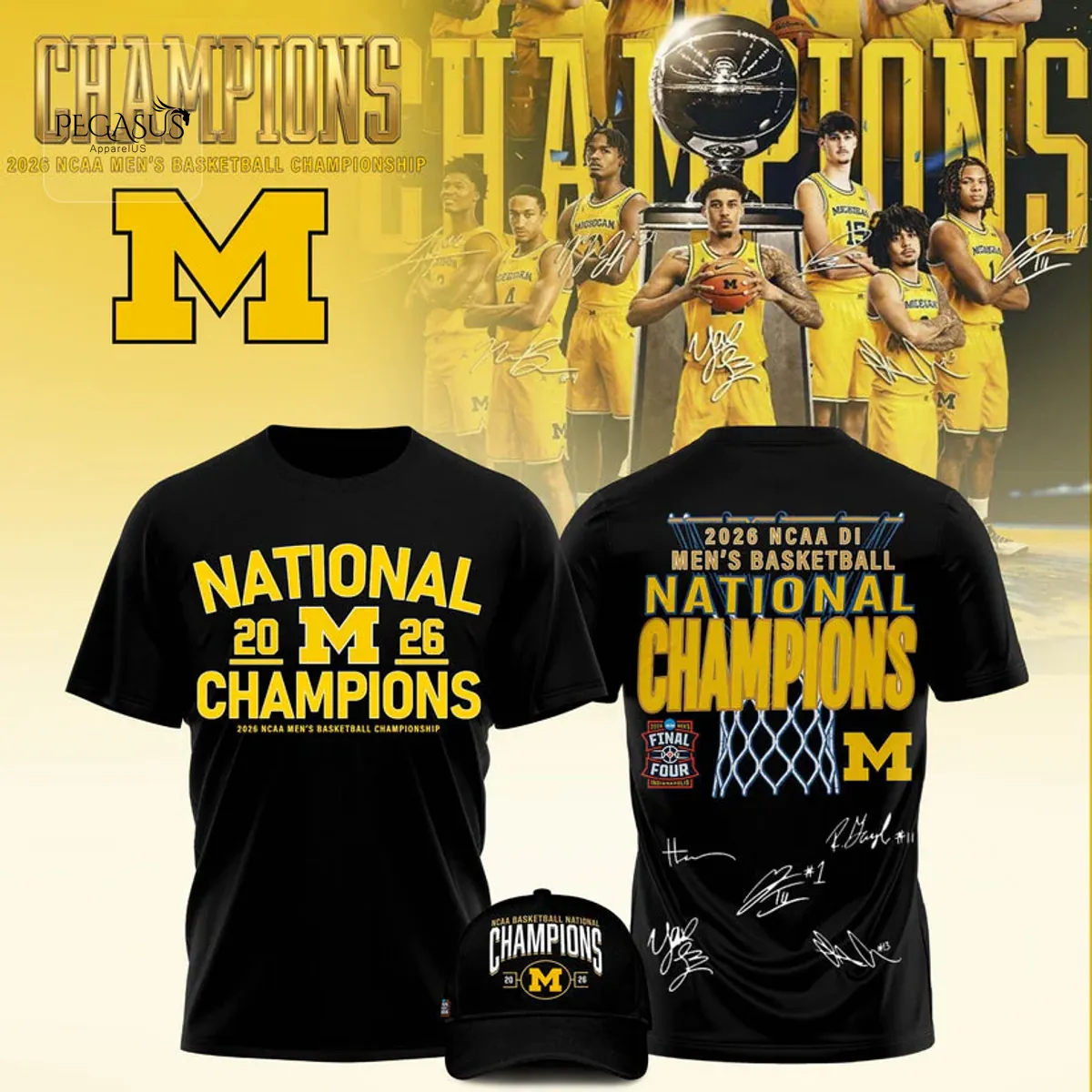 2026 NCAA Men’s Basketball Michigan Wolverines Final Four Champions 3D T-shirt 2026 NCAA Men’s Basketball Michigan Wolverines Final Four Champions 3D T-shirt
