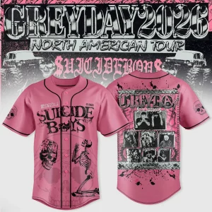 Greyday 2026 $uicideboy$ North American Tour Pink Baseball Jersey