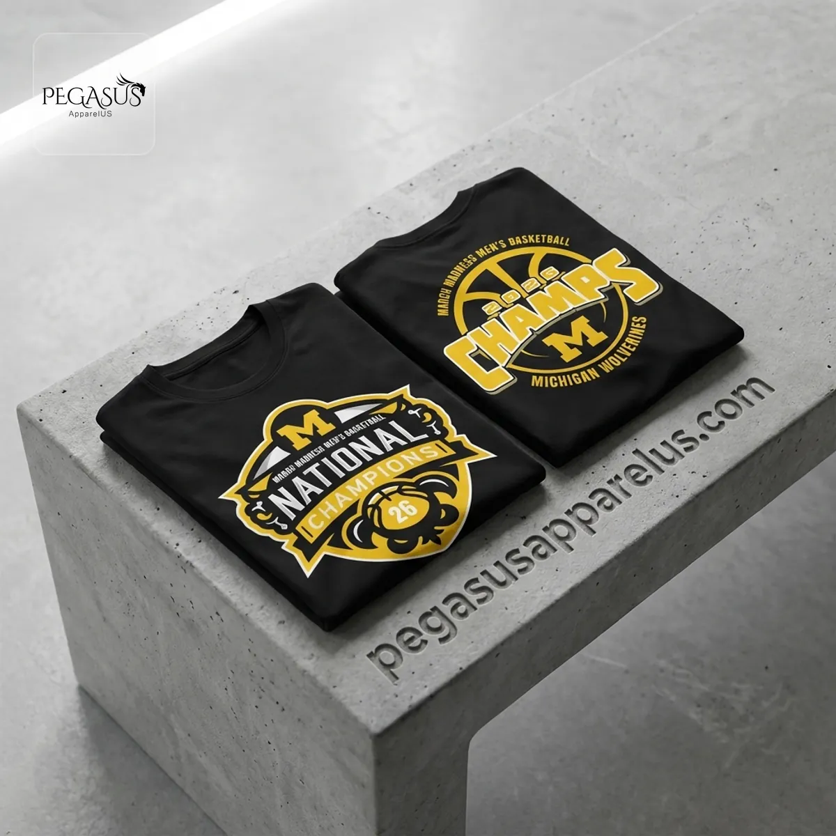 March Madness Men's Basketball 2026 Champs Michigan Wolverines 3D T-Shirt