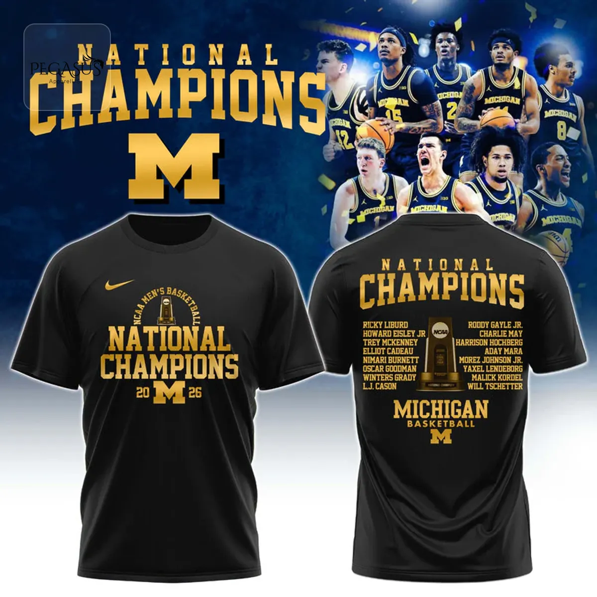 Michigan Wolverines 2026 National Champions 3D T-Shirt Michigan Wolverines 2026 National Champions 3D T-Shirt