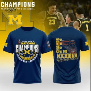 Michigan Wolverines 2026 NCAA Basketball National Champs 3D T-Shirt