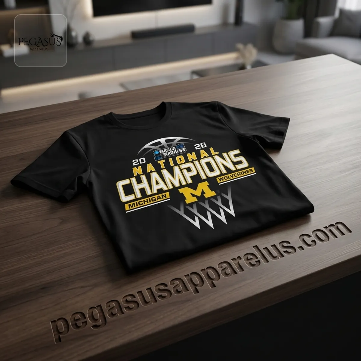 National Champions Michigan Wolverines 2026 March Madness 3D T-Shirt